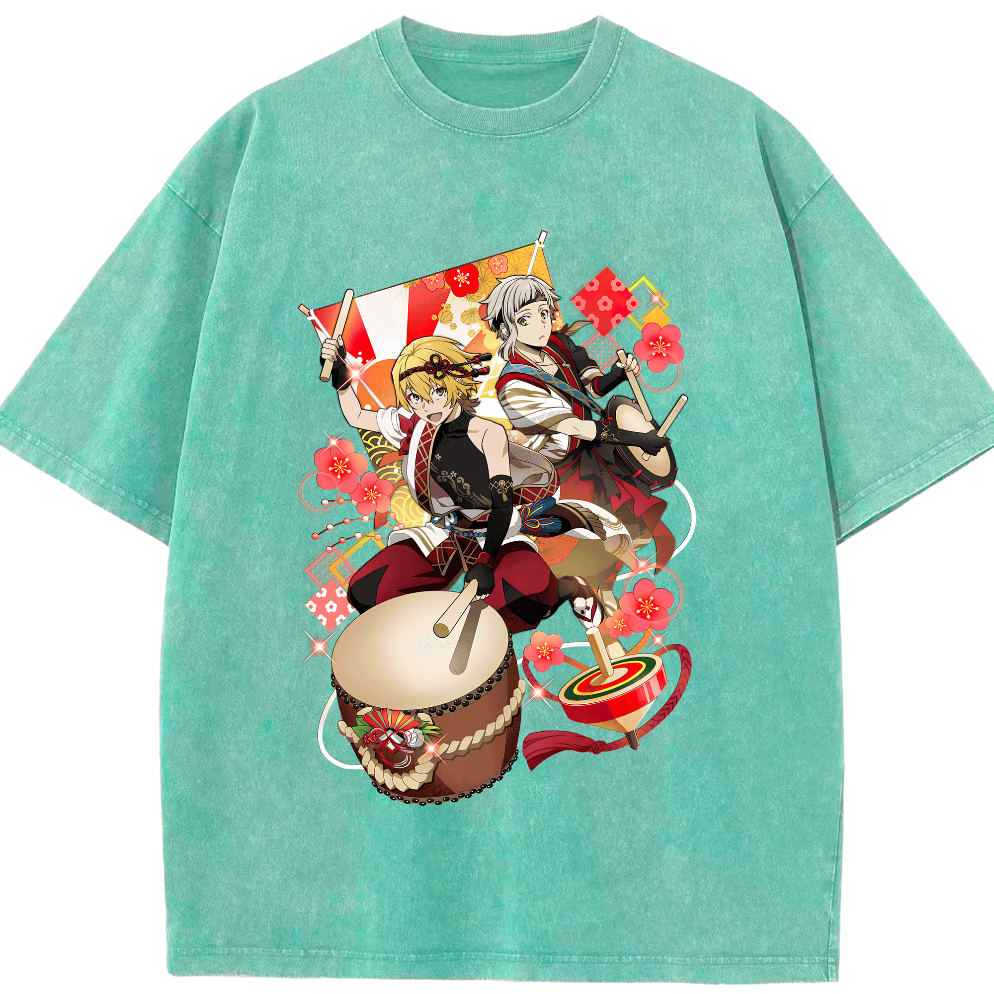 （画像用） 文豪ストレイドッグス Bungo Stray Dogs 綿100% ヴィンテージ風 半袖Tシャツ（フロントプリント）
